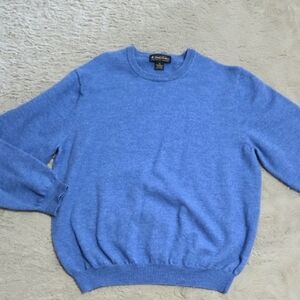 Brooks Brothers Classic Blue Crewneck Merino wool Sweater (shrunk)fits like an M